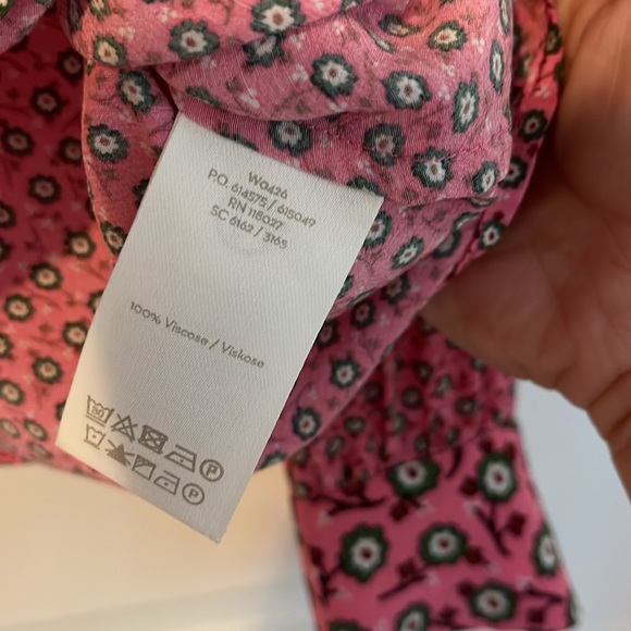 Boden pink and green floral print blouse size 8 - Picture 3 of 5